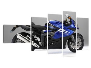 Obraz modrého motocyklu