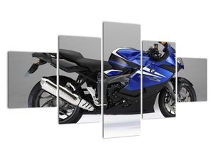 Obraz modrého motocyklu