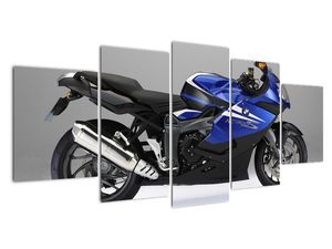 Obraz modrého motocyklu