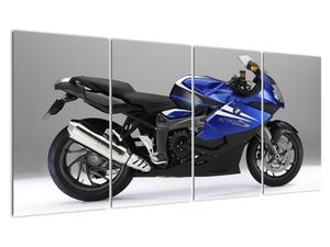 Obraz modrého motocyklu