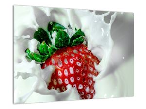 Obraz jahody v jogurtu