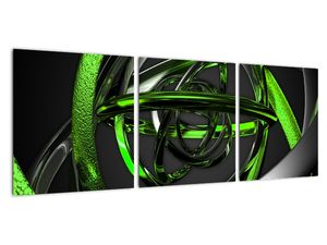 Zelená a šedá - moderní obraz do bytu