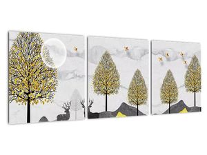 Moderní obraz - zvěř pod stromy
