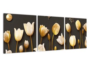 Obraz zlatých tulipánů
