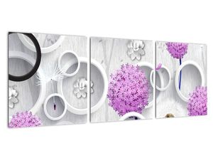 Moderní obraz růžových květů