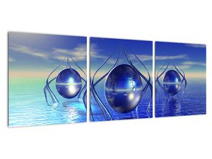 Modré koule nad vodou