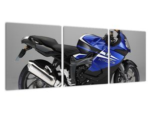 Obraz modrého motocyklu